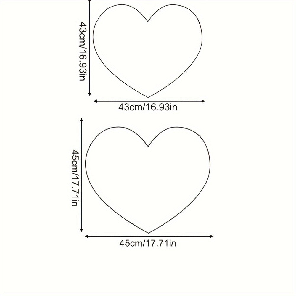 Heart-Shaped Plush Decorative Pillow Cover in Red or Pink with 16.93- and 17.72-Inch Size Options