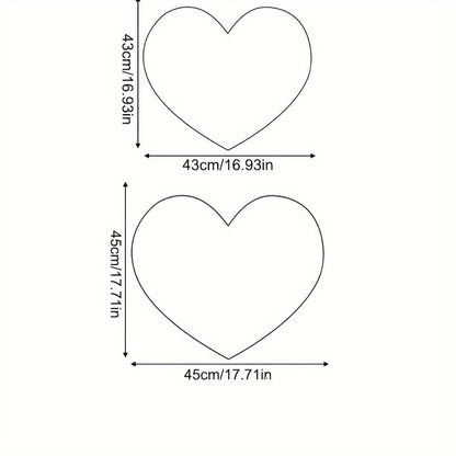 Heart-Shaped Plush Decorative Pillow Cover in Red or Pink with 16.93- and 17.72-Inch Size Options