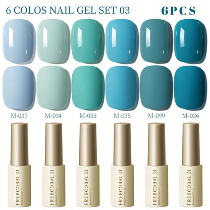 Gel Nail Polish Set with IRISGOBLADI Label, 6 Solid Colors per Set and 8 Retained Palettes