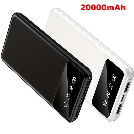 Power Bank 20000mAh Pro with Dual USB Output, Type-C Input and LED Digital Battery Display