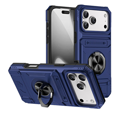 Wallet-Style iPhone Case with Card Slot, Ring Holder and Kickstand in 125 Model and Color Options