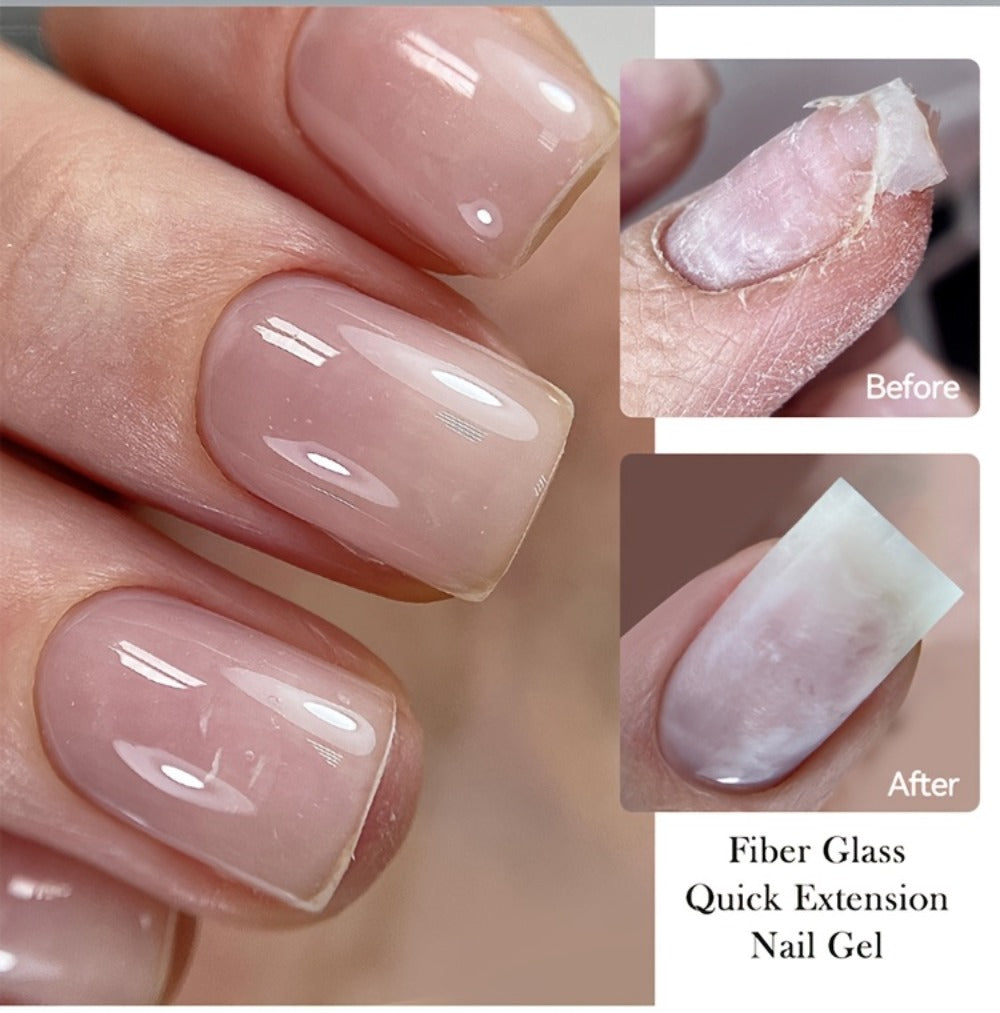 Clear Fiberglass Builder Gel 3-Pack, 7ml Bottles for Broken Nail Repair and Extensions with UV or LED Lamp Curing
