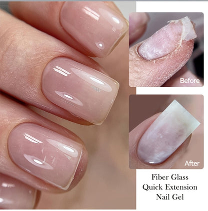 Clear Fiberglass Builder Gel 3-Pack, 7ml Bottles for Broken Nail Repair and Extensions with UV or LED Lamp Curing
