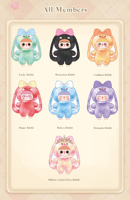Plush Toy – Kawaii Rabbit with Detachable Face Panel and Assorted Character Styling for Display