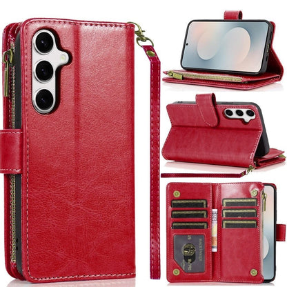 Phone Case Faux Leather Folio Wallet with Card Slots, ID Window and Zipper Pocket for Samsung Galaxy S25 FE