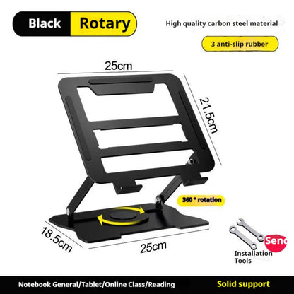 Adjustable Laptop Stand with 360-Degree Rotating Base, Ergonomic Foldable Laptop Holder for MacBook Pro Air and Laptops Up to 17 Inches, Home Office Desk Riser