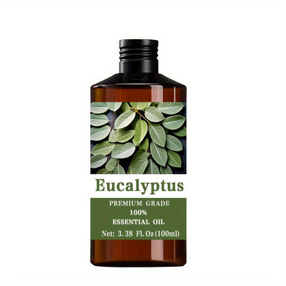 Essential Oil Eucalyptus Fresh Clean Aroma in 100ml Bottle for Diffuser, Massage, Meditation and Personal Care