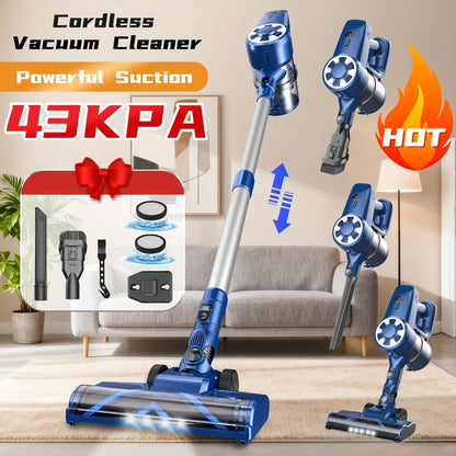 Stick and Handheld Vacuum Cleaner with LED Floor Head, Six Cordless Colors or Black Wired Model