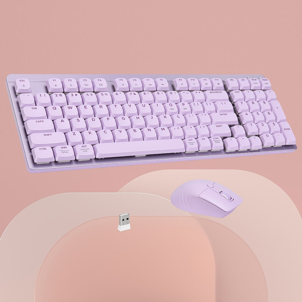 Wireless Keyboard and Mouse Combo 98 Keys Full Size – 2.4GHz, Mechanical Feel, Quiet Keys, Ergonomic Design for PC, Mac, Laptop, Office & Gaming | 3 Color Options