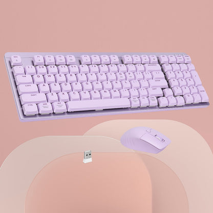 Wireless Keyboard and Mouse Combo 98 Keys Full Size – 2.4GHz, Mechanical Feel, Quiet Keys, Ergonomic Design for PC, Mac, Laptop, Office & Gaming | 3 Color Options