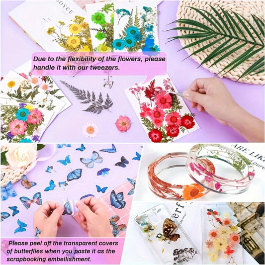 Dried Flower Set for Crafts – Real Pressed Flowers for Resin, Scrapbooking, Epoxy Jewelry, Bookmarks, Wedding Cards & Art Decoration, 189 / 238 / 287 / 319 Pieces Mixed Variety Pack