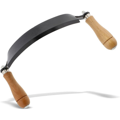 Curved Drawknife Woodworking Tool with Two Wood Handles in 5-, 8- or 10-Inch Blade Length Options
