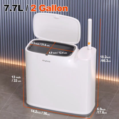 7.7L Bathroom Waste Bin and Disposable Toilet Brush Station with 12 or 72 Replacement Heads