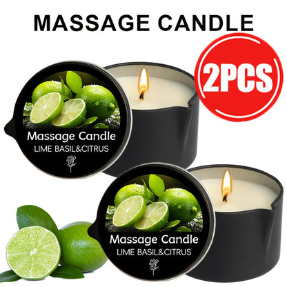 2 oz Massage Oil Candle in 18 Scent and Pack Options Including Jasmine, Lavender, Geranium and Vanilla