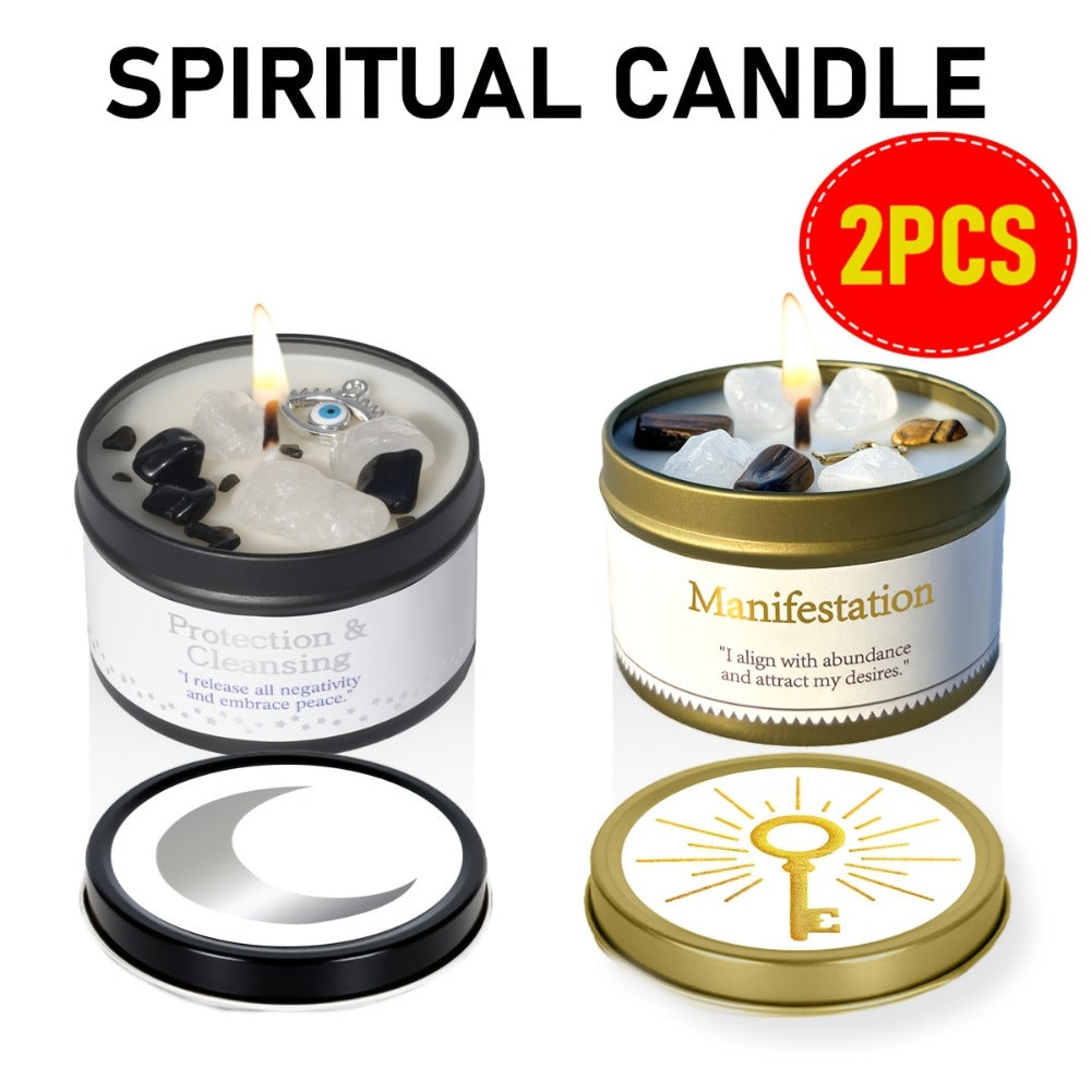 3oz Decorative Tin Candle or Two-Piece Crystal and Guidance Card Set with Multiple Label Pairings