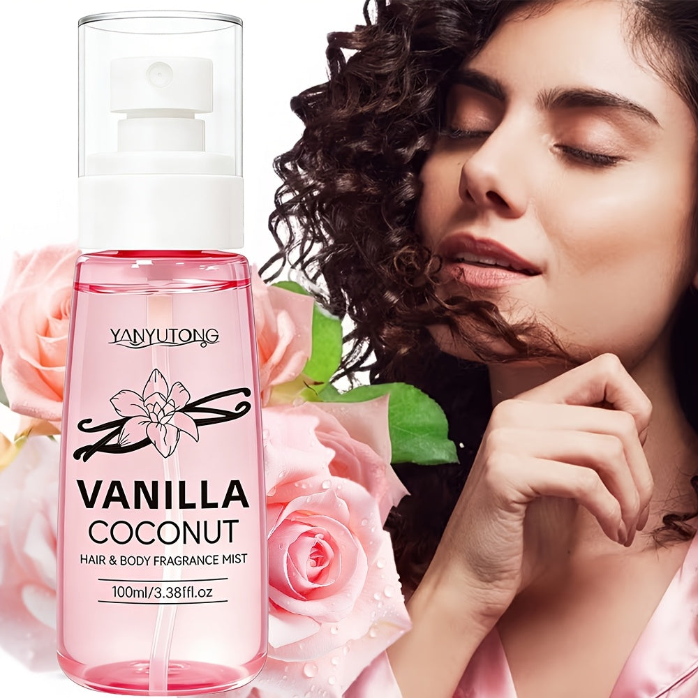 100 ml Coconut Vanilla Hair and Body Fragrance Mist with Vitamin E, Argan Oil and Glycerin