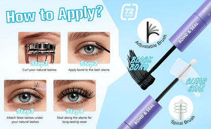 800-Piece 30D and 40D Lash Cluster Kit with Mixed 8–16mm Lengths, Bond-Seal Tube and Tweezers