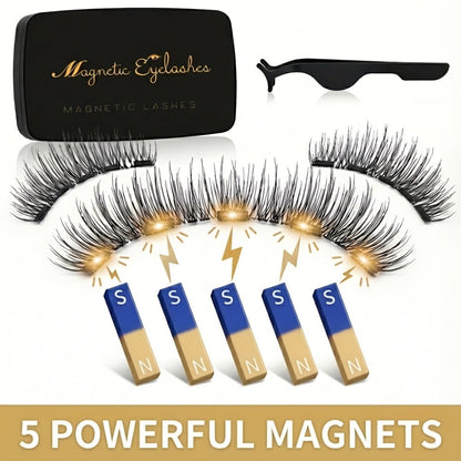 Reusable Magnetic False Lashes 8Pcs No Glue Double Strip Set with Applicator & Tweezers – Natural Everyday Makeup Look for Women, Daily Wear, Parties, Travel & Mom Gift
