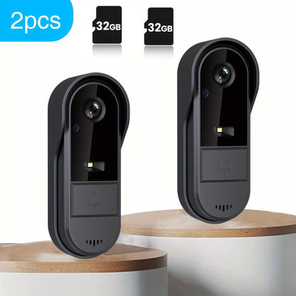 Video Doorbell Camera with Tuya App Marking, Night View, Two-Way Audio, Voice Changer and Single or Two-Pack Options