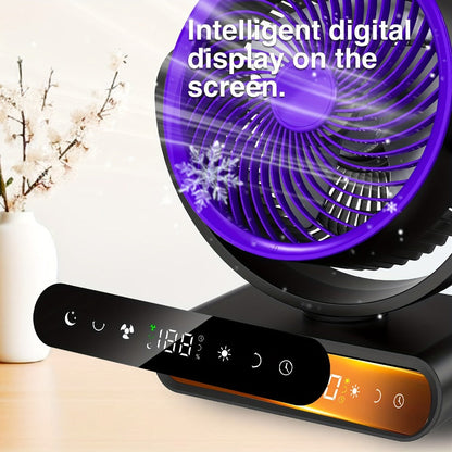 Camping Fan with LED Light Battery Powered 20000mAh 40000mAh 9-Inch 5-Speed Remote Control 90° Tilt 120° Oscillating Quiet Air Circulator for Outdoor Home