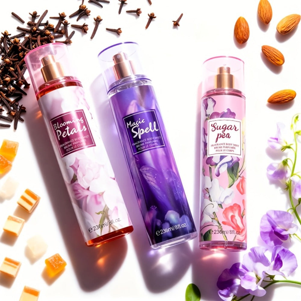 Floral and Fruit Body Mist Spray, 8 fl oz / 236ml in Fourteen Exact Scent Options for External Body Use