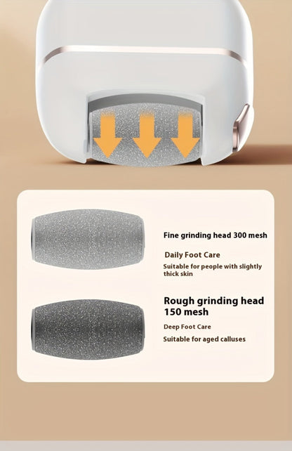 Rechargeable Electric Foot File with Two or Three Roller Heads in White Standard or Pink Upgraded Checkout