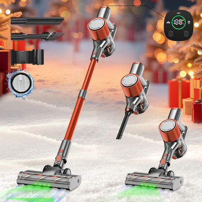 Cordless Stick Vacuum Cleaner 70KPa Brushless Motor 45-Min Runtime Lightweight for Pet Hair Carpet Hard Floor Dust with Cord & Cordless Modes