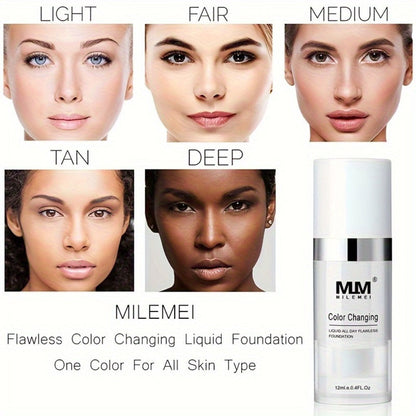 Color Changing BB Cream Foundation Set 3pcs Matte Oil Control extended-wear Smudge Proof Concealer Base Skin Tone Adaptive Face Makeup for