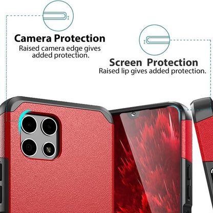 Revvl 7 5G Case Heavy Duty Dual Layer Shockproof with Magnetic Support – Hybrid Hard PC TPU Drop Protection Cover for T-Mobile Revvl 7 5G with Raised Bezels & Precise Cutouts