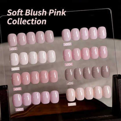 Gel Nail Polish – Set 8 Colors Semi-Permanent Soak-Off LED Cure Long-Lasting Manicure Kit - 0.51oz Each Bottle Gentle Pink Shades…