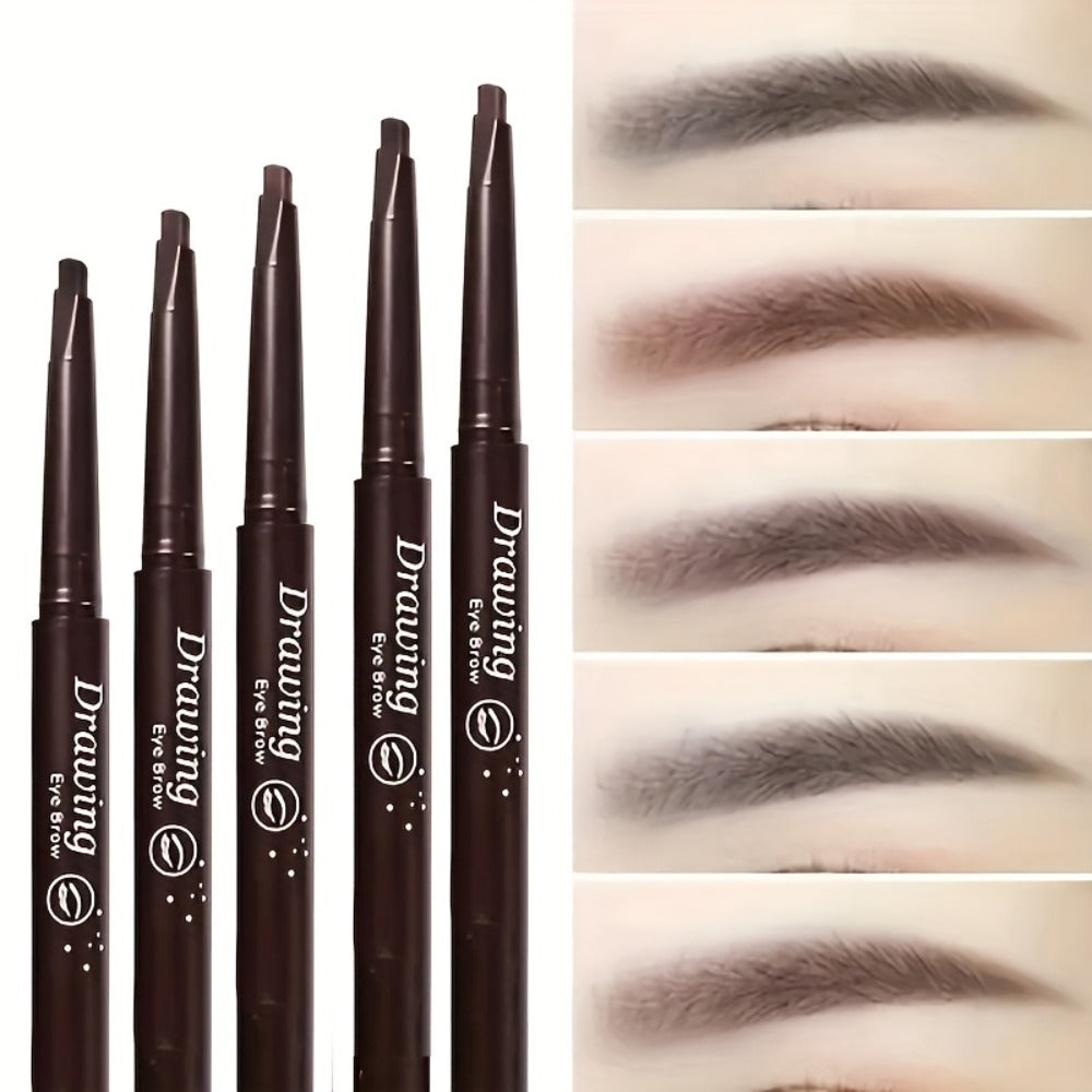 Eyebrow Pencil 12-Pack Double-Ended Waterproof — Automatic Twist-Up Brow Pencil with Spoolie Brush, 4 Natural Shades, Long-Lasting Easy Brow Makeup for Women