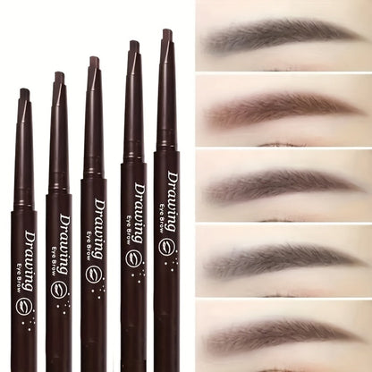 Eyebrow Pencil 12-Pack Double-Ended Waterproof — Automatic Twist-Up Brow Pencil with Spoolie Brush, 4 Natural Shades, Long-Lasting Easy Brow Makeup for Women