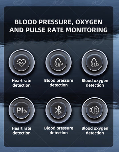 Fingertip Pulse Oximeter with Rotating Display, Bluetooth-Labeled Data View and 6.6 x 3.3 cm Body