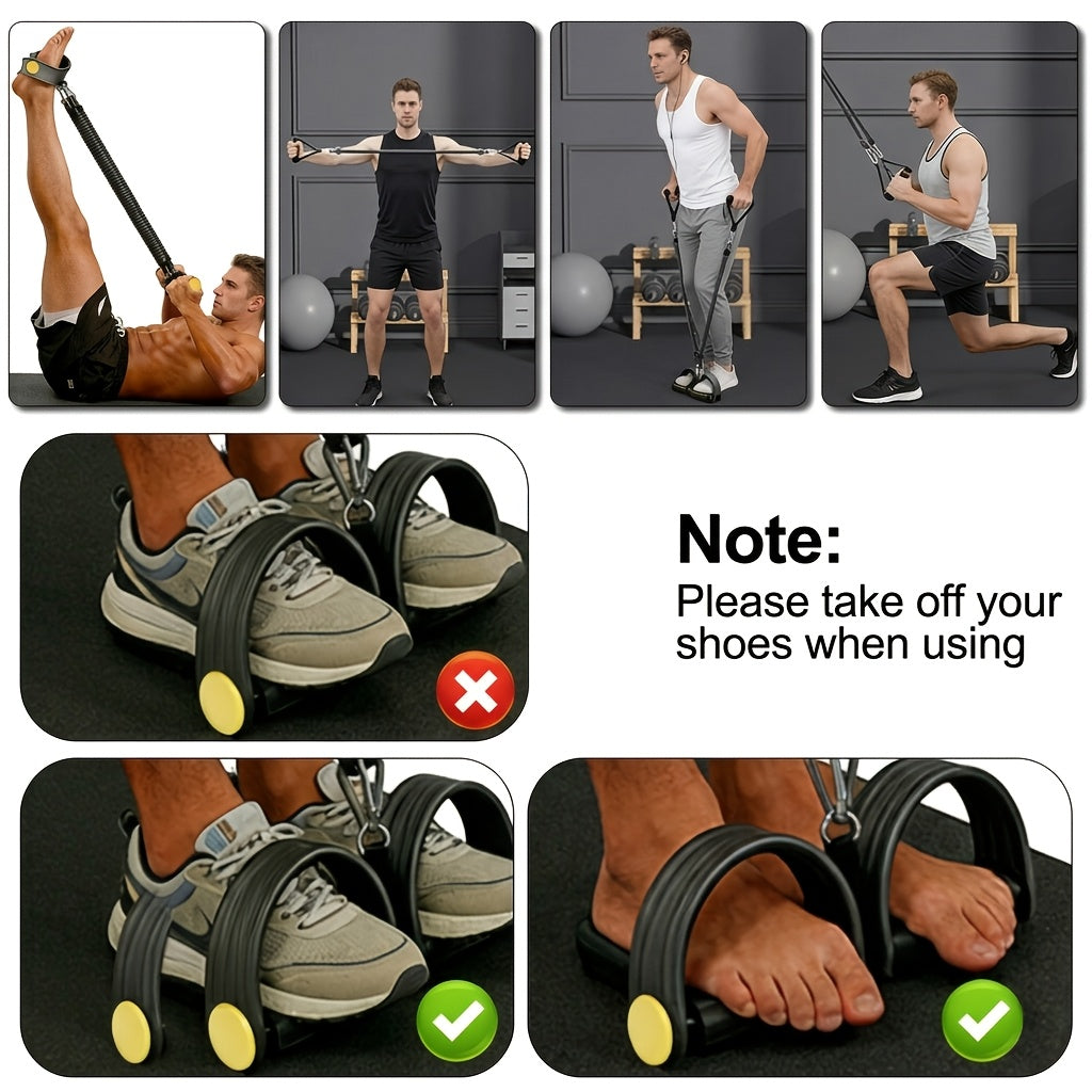 Foot-Pedal Resistance Band Puller in Black or Purple with 50, 75 or 100-Pound Checkout Labels