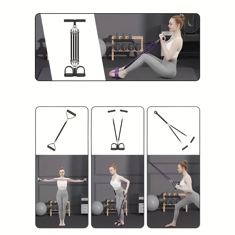 Foot-Pedal Resistance Band Puller in Black or Purple with 50, 75 or 100-Pound Checkout Labels