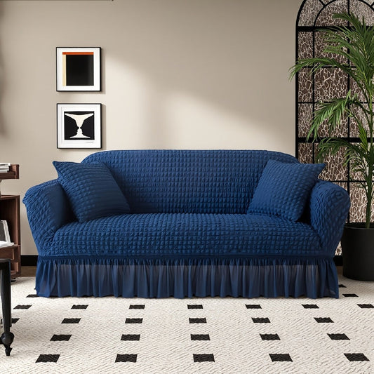 Sofa Cover Seersucker Stretch Slipcover with Elastic Band Closure for 1 to 4-Seater Sofas in Eight Colors