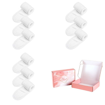 Nine-Piece Facial Headband Set in Seven Protected Boxed Color Options for Face-Washing Routines