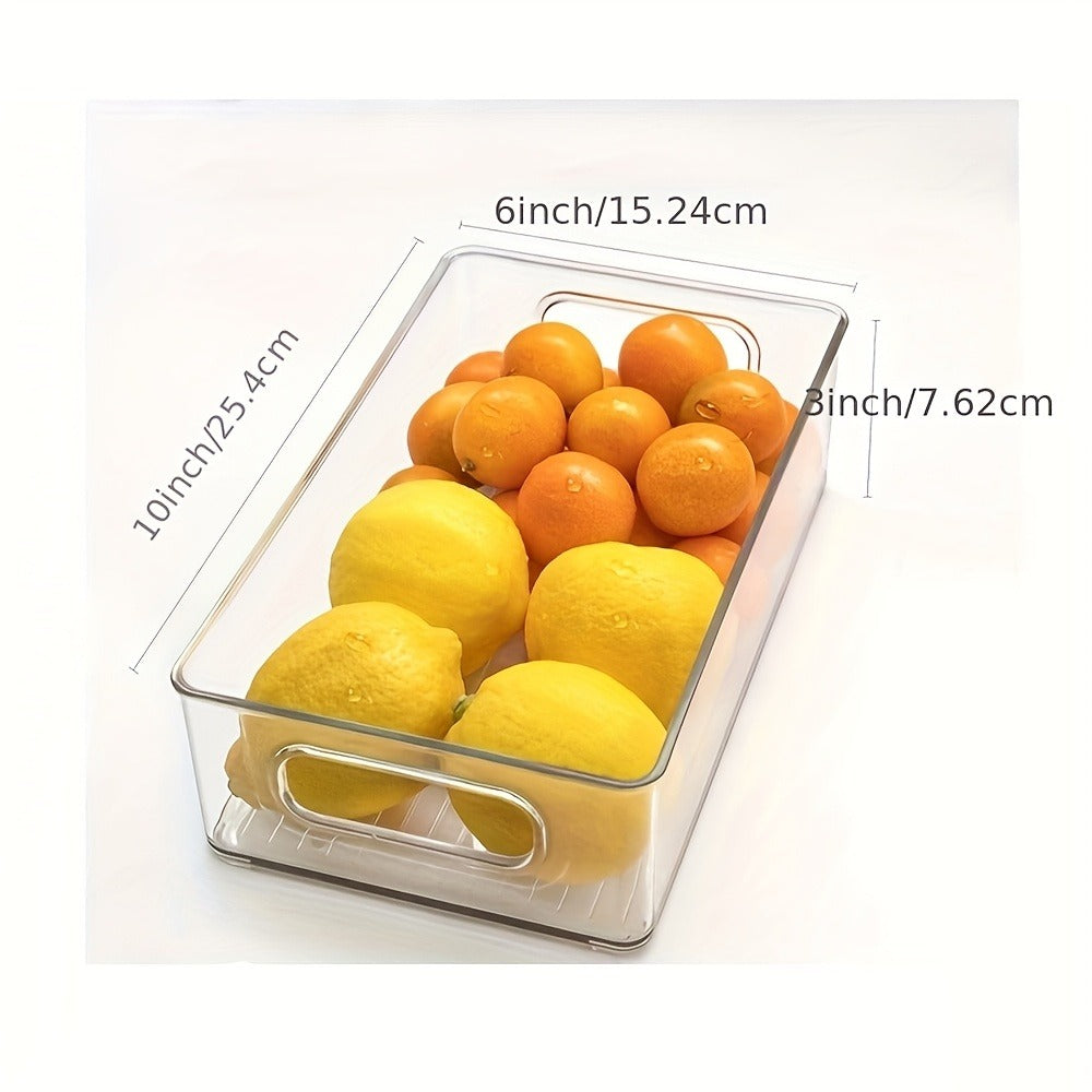 Refrigerator Organizer Bins 6pcs Set - Clear Fridge Storage Bins for Freezer Kitchen Cabinet for Home Cooking, Dining and Outdoor Meals