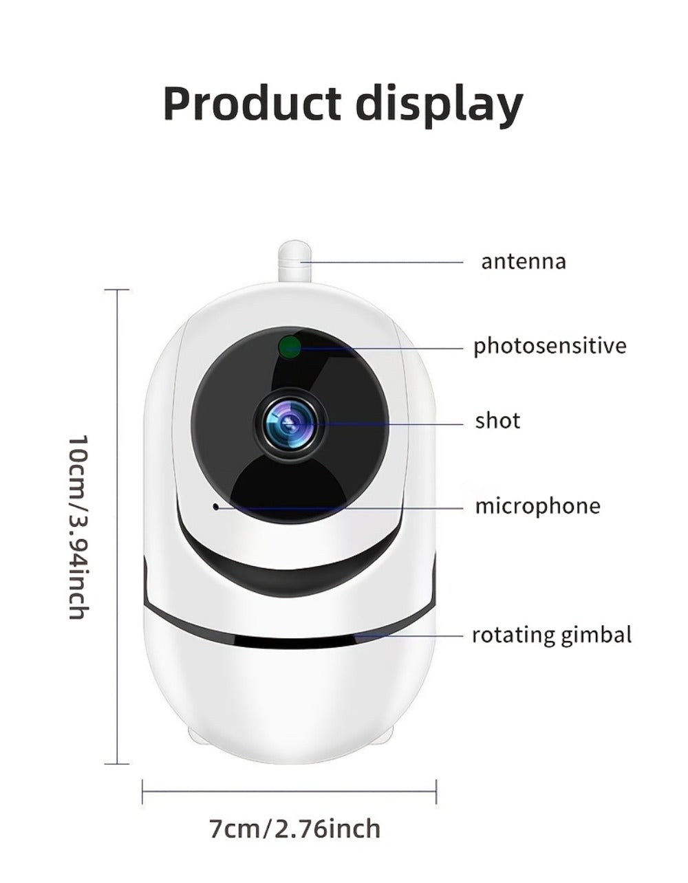 Indoor Security Camera 1080P WiFi Model with Night Vision, Motion Detection and Two-Way Audio