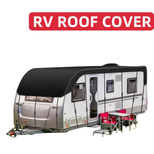 RV Cover Waterproof Heavy Duty Oxford Fabric Sunshade Anti-Falling Leaves Foldable Motorhome Caravan Trailer Protection Cover Multiple Sizes Black Grayish-White 16FT to 41FT