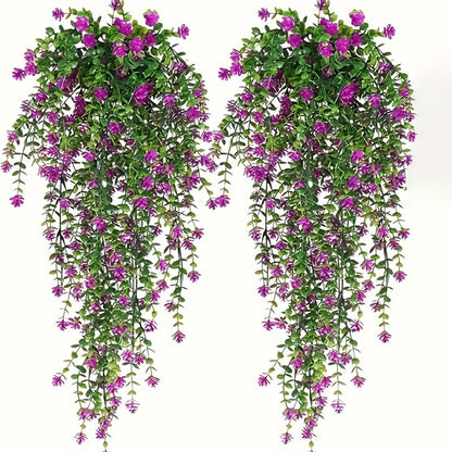 Artificial Hanging Plants UV Resistant Faux Flowers Vine Fake Ferns - 10 Bunches Indoor Outdoor Wedding Patio Balcony Home Decor