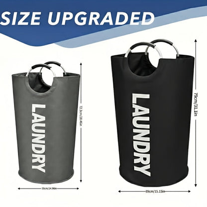 Two-Piece 95L Foldable Laundry Hamper Set with Ring Handles in 12 Solid or Mixed Color Options