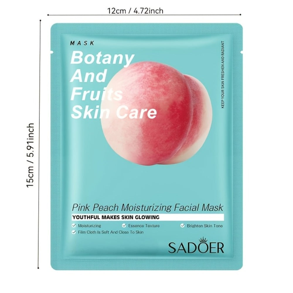 Forty-Piece SADOER Sheet Mask Assortment with Individually Packed Fruit and Rose Pouch Labels