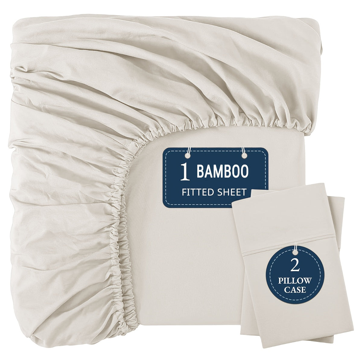 Three-Piece Fitted Sheet Set in Twelve Colors with Exact Twin, Full, Queen and King Size Options
