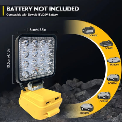 LED Work Light Compatible with DeWalt 20V Battery - 18W/84W Adjustable Floodlight for Entryways, Bedrooms and Living Spaces