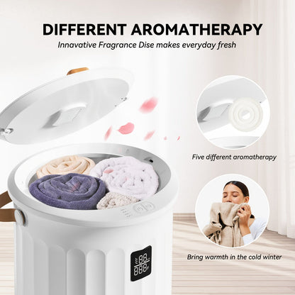 20L Deluxe Towel Warmer Bucket with Digital Display & 4 Timer Modes 15/30/45/60 Min - Auto Shut Off Self-Closing Lid, Spa-Quality Fast Heating for Bathroom Home Hotel Spa, White