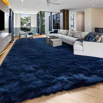 Area Rug 8x10 Plush Shag with 1.7-Inch Pile and Nine Machine-Washable Colors for Living Spaces