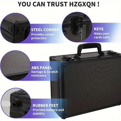 Locking Trading Card Storage Case with Foam Dividers, Carry Handle and Standard or Mini Size Options