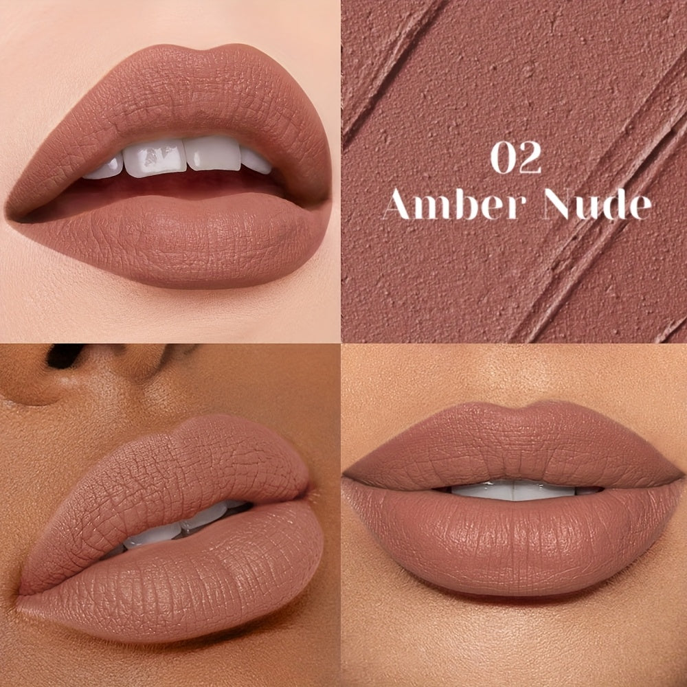 Velvet Matte Liquid Lip Color in Five Coordinated Nude-Tone Shades with 7.4cm Square Tube and Wand