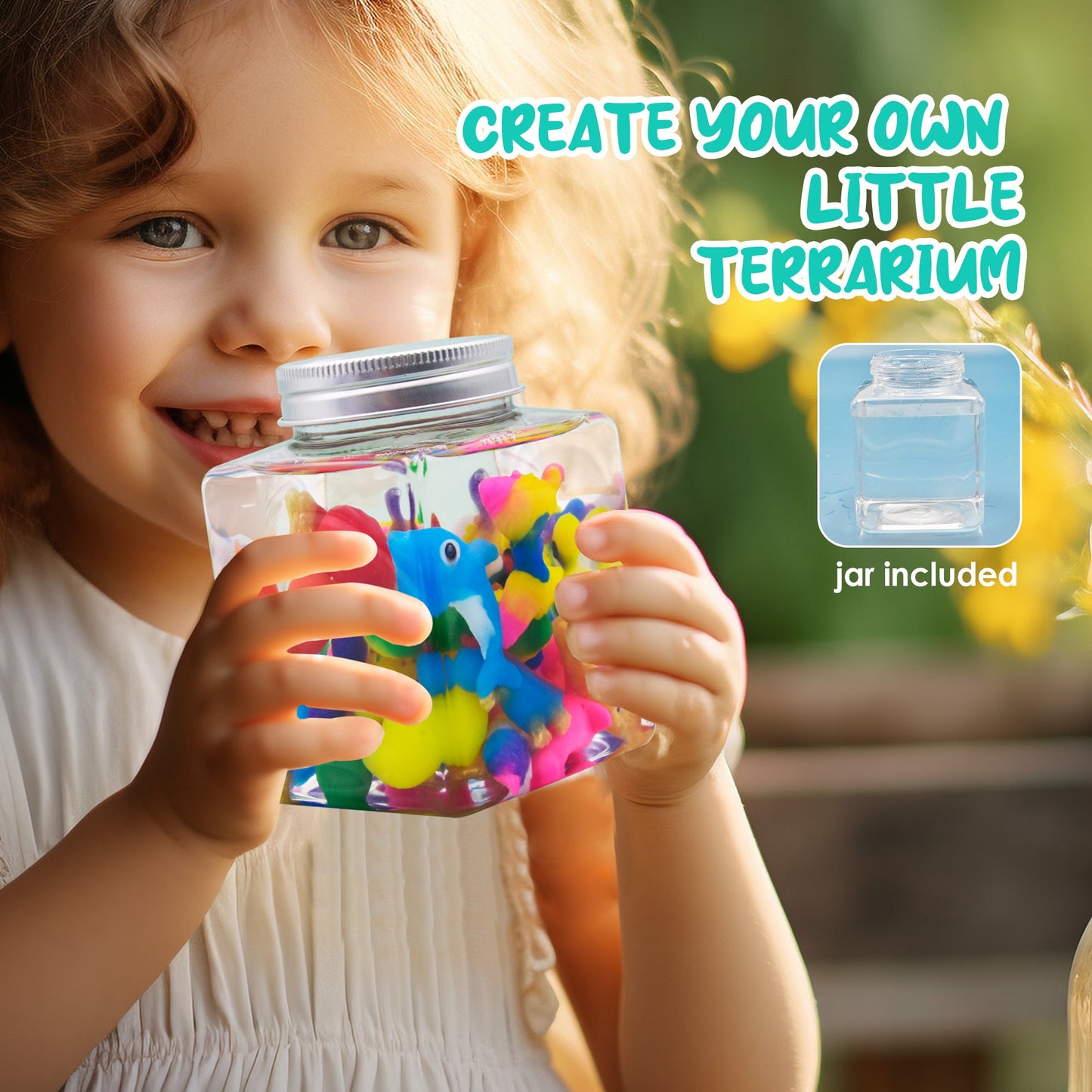Magic Water Gel Creature Craft Kit with Ten Color Gels, Six Molds, Mixing Powders and Lidded Display Jar